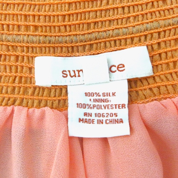 NEW! Sundance 100% Silk Embroiderd Floral Skirt Tassels Coral Pink Turquoise S - Picture 6 of 6